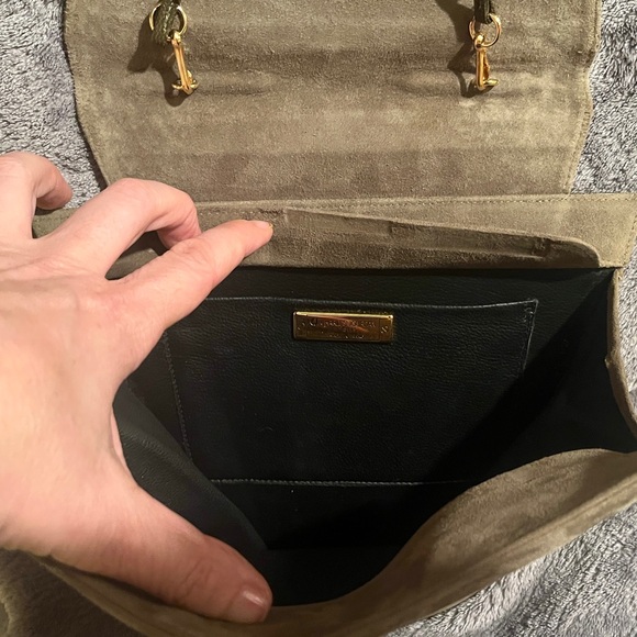 SOLD Charles Jourdan 80s does 20s Deco Vintage Suede Leather Purse Shoulder Bag - Picture 9 of 10